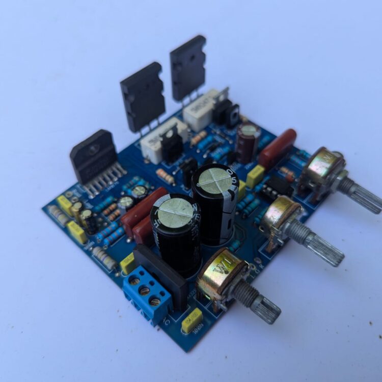 2.1 Channel Audio Amplifier Board with LM1876 IC and Brand New Genuine TTC5200/TTA1943 Transistors, 100W Subwoofer Output